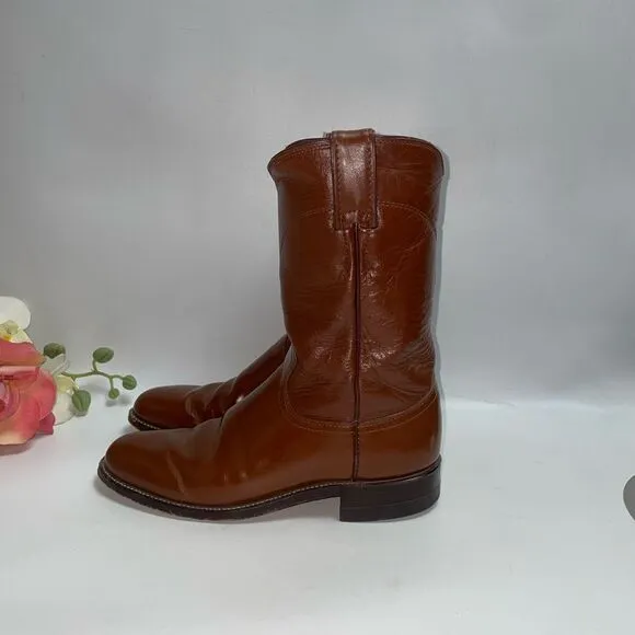 Justin Brown Leather Western Boots Woman