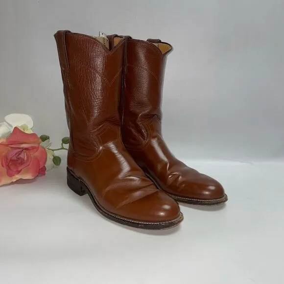 Justin Brown Leather Western Boots Woman