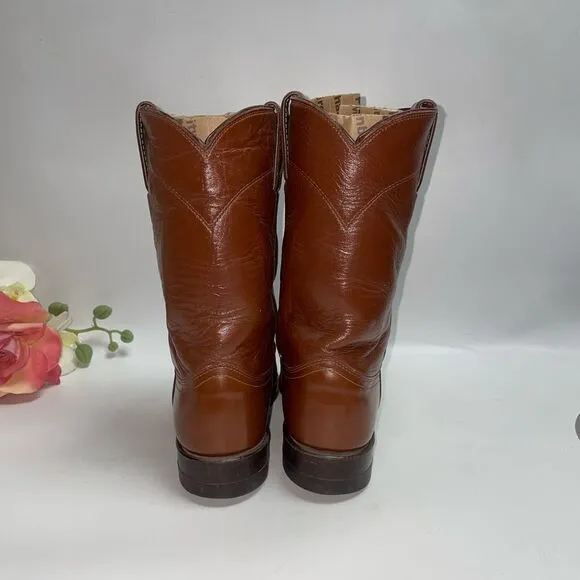 Justin Brown Leather Western Boots Woman