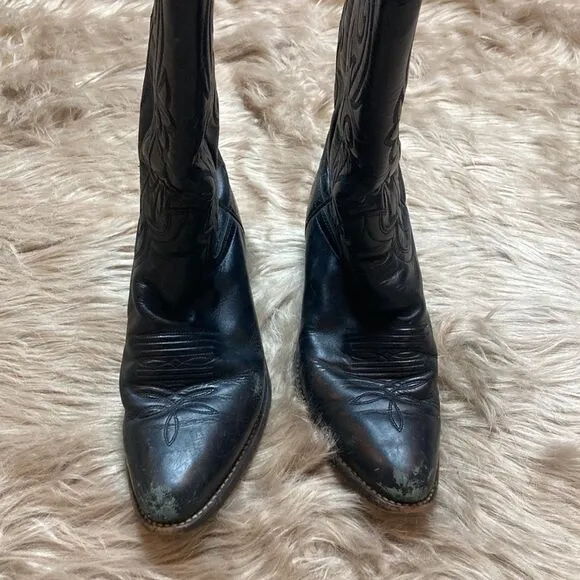 Justin Men's Black London Calf Classic Cowboy Boots