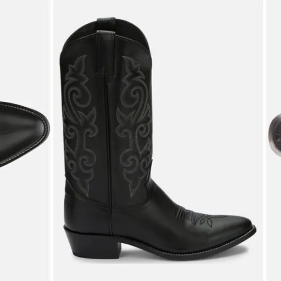 Justin Men's Black London Calf Classic Cowboy Boots