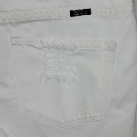 KanCan You Only Live Once White Denim Distressed High Rise Shorts Size Medium