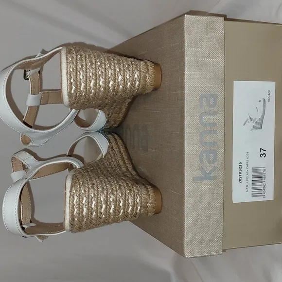 𝅺kanna Wedge Spadrille Leather Sandals