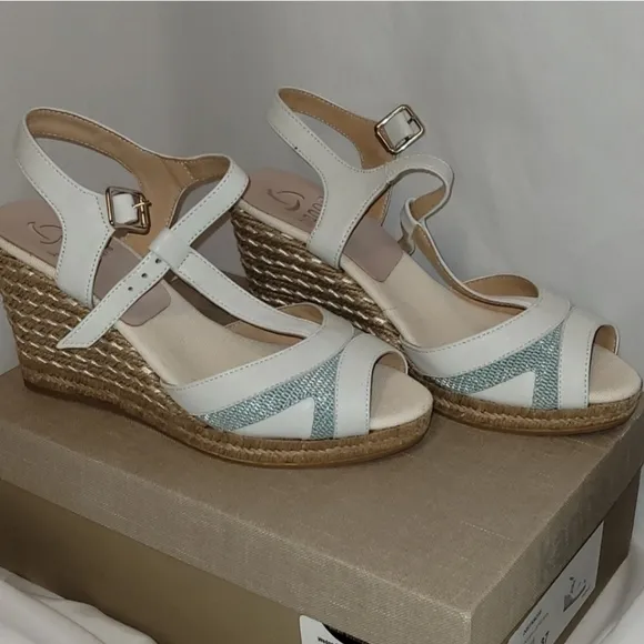𝅺kanna Wedge Spadrille Leather Sandals