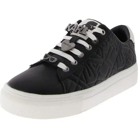 Karl Lagerfeld Womens Cate Karl Box Black Casual And Fashion Sneakers New