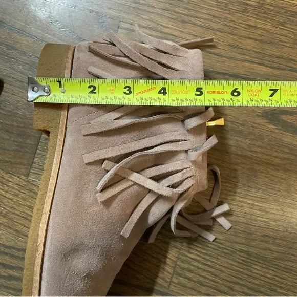 KATE SPADE BITSY SUEDE FRINGE ANKLE BOOTS Size 9.5