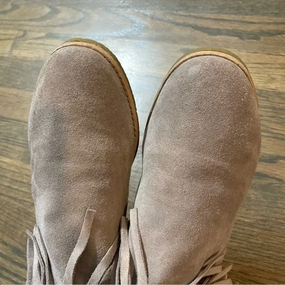 KATE SPADE BITSY SUEDE FRINGE ANKLE BOOTS Size 9.5
