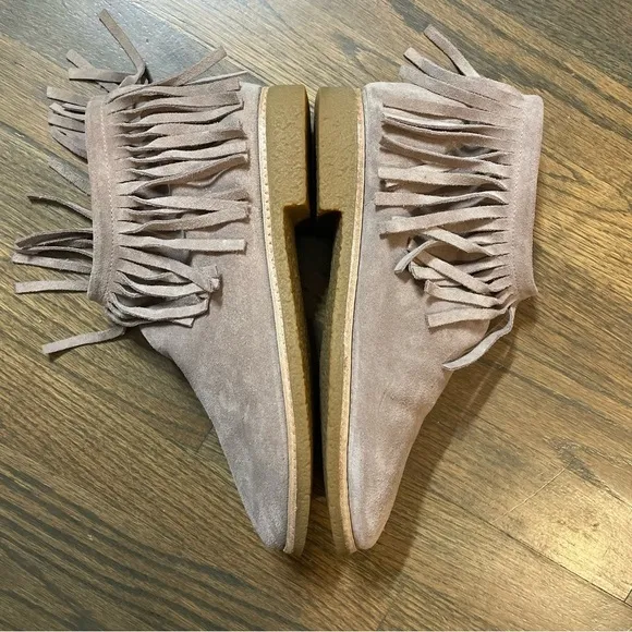 KATE SPADE BITSY SUEDE FRINGE ANKLE BOOTS Size 9.5