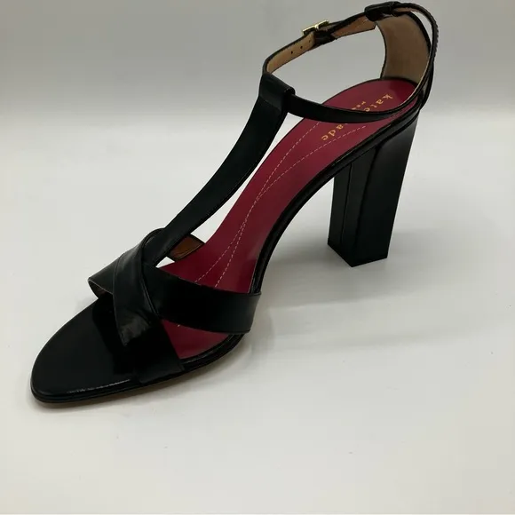 kate spade Black Lucinda T-Strapped Heeled Sandals