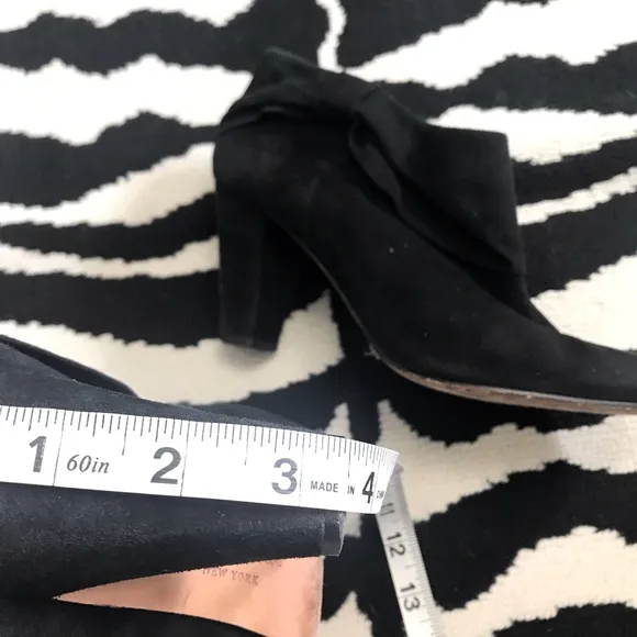 Kate Spade Black Suede Fold Over Bow Ankle Boots
