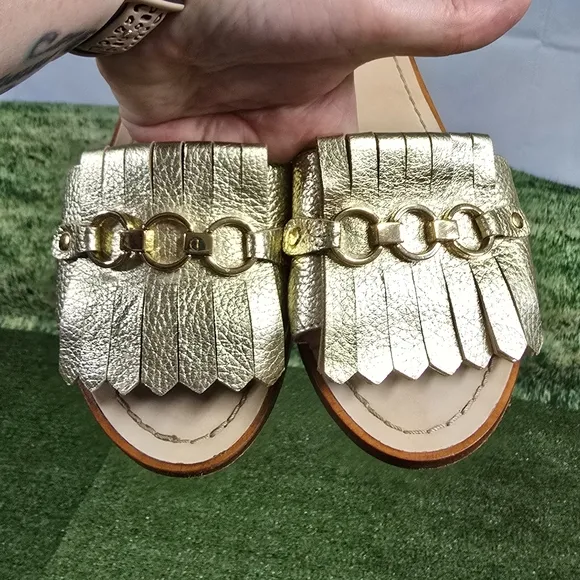KATE SPADE | BRIE TASSEL CHAIN SLIDE SANDALS