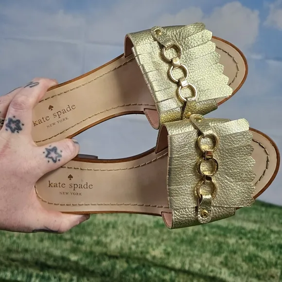 KATE SPADE | BRIE TASSEL CHAIN SLIDE SANDALS