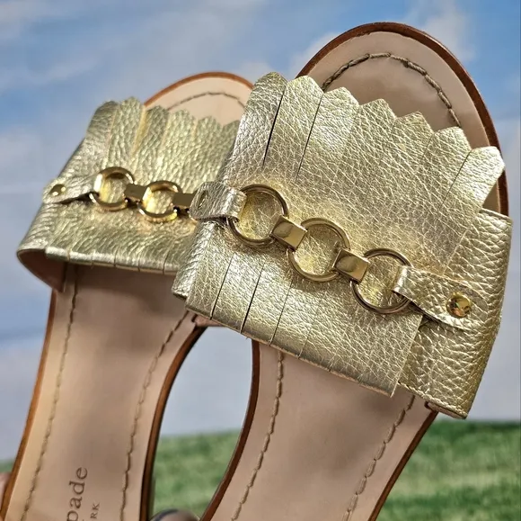 KATE SPADE | BRIE TASSEL CHAIN SLIDE SANDALS