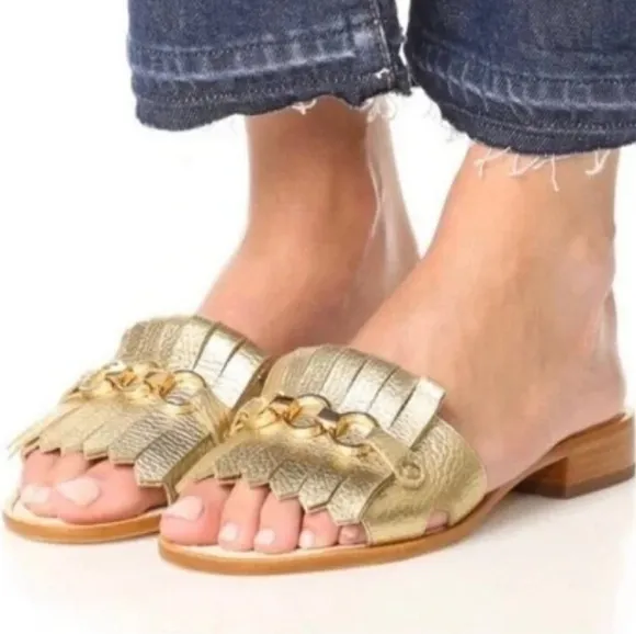 KATE SPADE | BRIE TASSEL CHAIN SLIDE SANDALS