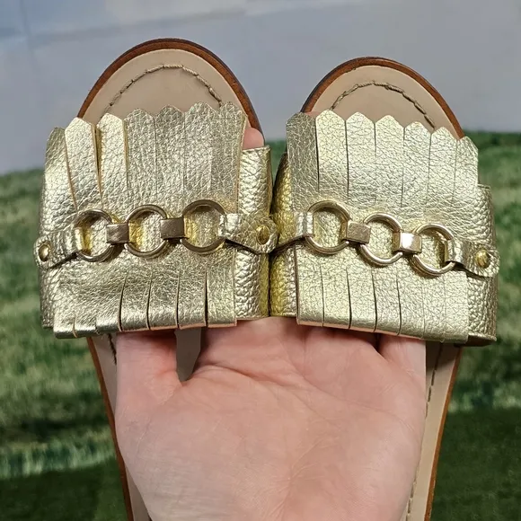 KATE SPADE | BRIE TASSEL CHAIN SLIDE SANDALS