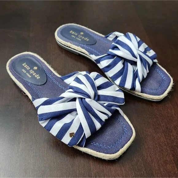 Kate Spade Caliana Blue Bow Sandals Size 6.5