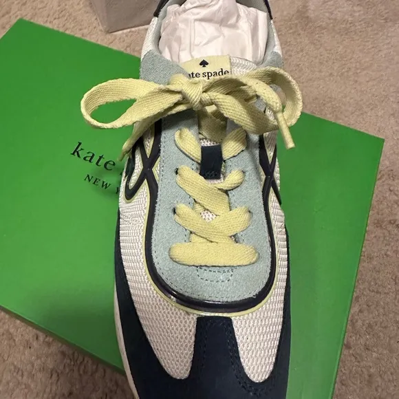 Kate Spade Green and Blue Sneakers Brigitte Runner