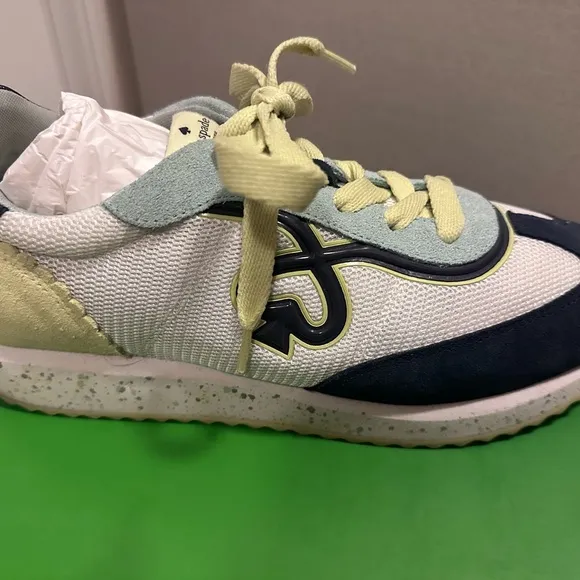 Kate Spade Green and Blue Sneakers Brigitte Runner