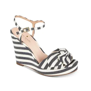 Kate Spade Janae Striped Wedge Bow Sandals