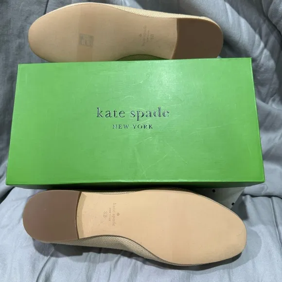 Kate Spade New York Marina Raffia Straw Loafers 8 NWT