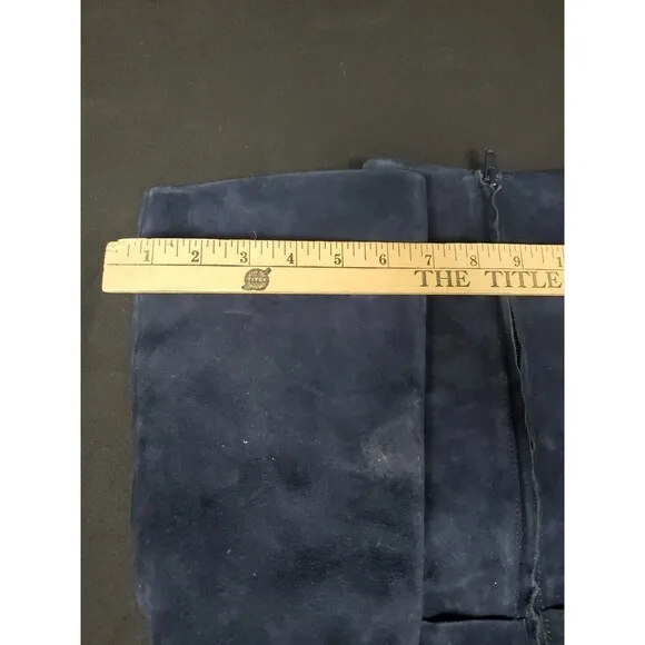 Kate Spade New York Navy Blue Suede Stretch Tall Boots Womens 7.5 NWOT