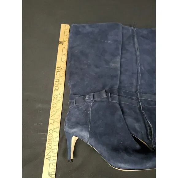 Kate Spade New York Navy Blue Suede Stretch Tall Boots Womens 7.5 NWOT