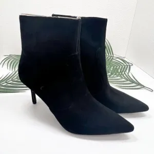 Kate Spade New York Vikki Suede Leather Ankle Boots Black Women's Size 9.5 B