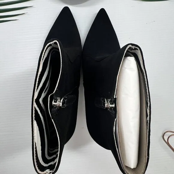Kate Spade New York Vikki Suede Leather Ankle Boots Black Women's Size 9.5 B