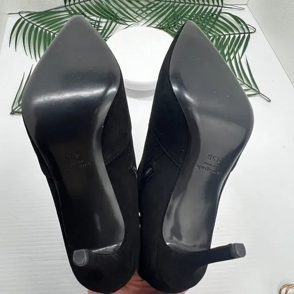 Kate Spade New York Vikki Suede Leather Ankle Boots Black Women's Size 9.5 B