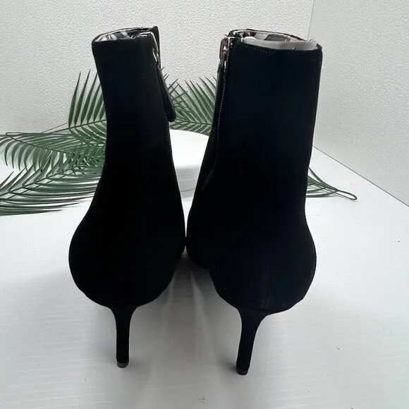 Kate Spade New York Vikki Suede Leather Ankle Boots Black Women's Size 9.5 B