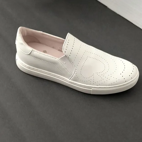 Kate Spade White Slip-On Loafers