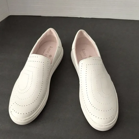 Kate Spade White Slip-On Loafers
