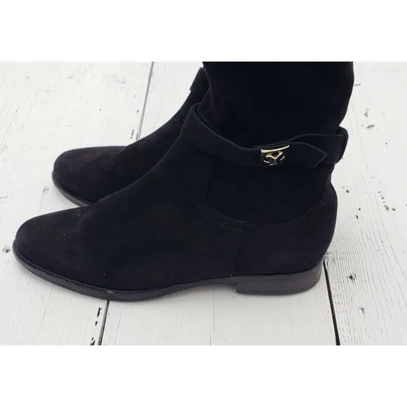 KATE SPADE Womens Black Verona Suede Zip Up Knee Boots US 8 EU 38.5