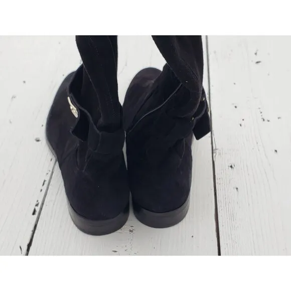 KATE SPADE Womens Black Verona Suede Zip Up Knee Boots US 8 EU 38.5