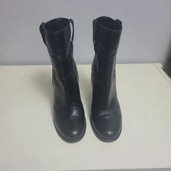 Kate Spade baise pull on black leather boots,  9