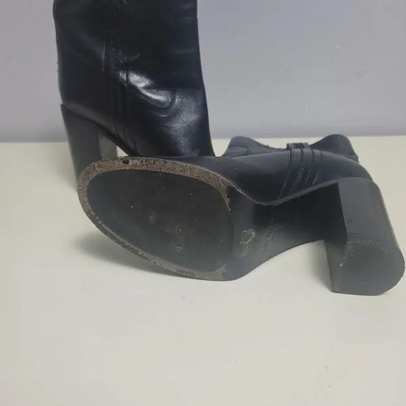 Kate Spade baise pull on black leather boots,  9