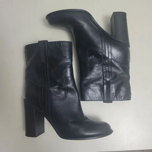 Kate Spade baise pull on black leather boots,  9