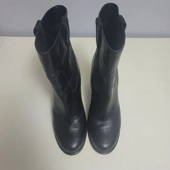 Kate Spade baise pull on black leather boots,  9