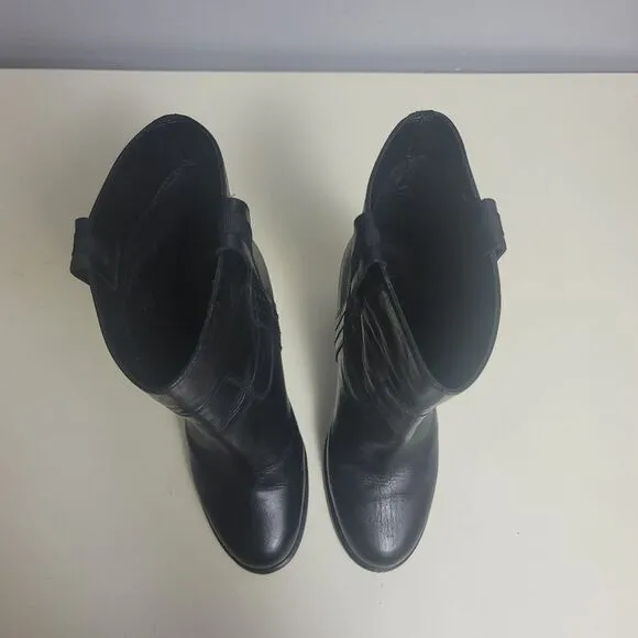Kate Spade baise pull on black leather boots,  9