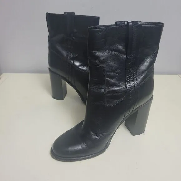 Kate Spade baise pull on black leather boots,  9