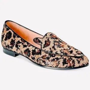 Kate Spade Caty leopard print and sequin loafers.