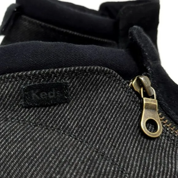 Keds Cooper Zip Suede Bootie Boots New Size 7.5 Black