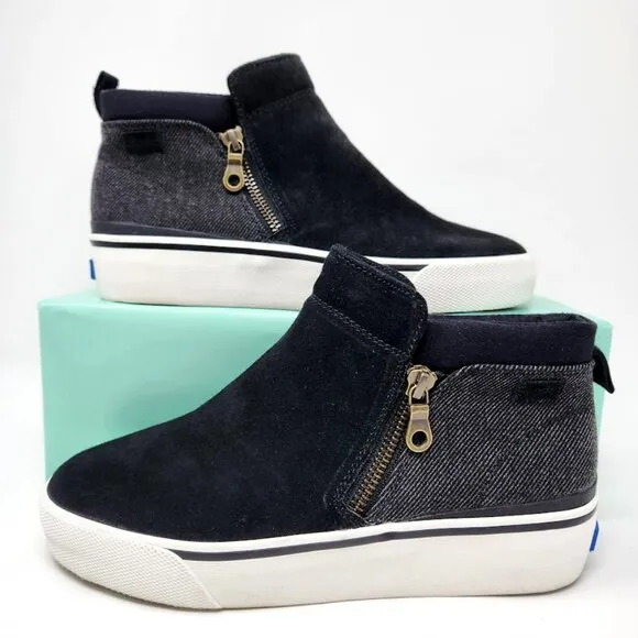 Keds Cooper Zip Suede Bootie Boots New Size 7.5 Black