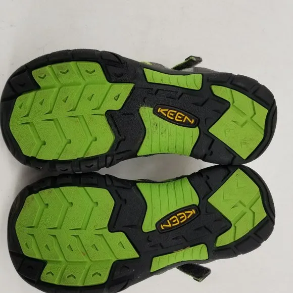 Keen Boys Newport 1014266 Racer Grey / Green Waterproof Sport Sandals Sz  6.5