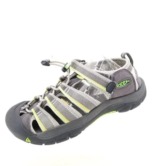 Keen Boys Newport 1014266 Racer Grey / Green Waterproof Sport Sandals Sz  6.5