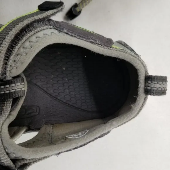 Keen Boys Newport 1014266 Racer Grey / Green Waterproof Sport Sandals Sz  6.5
