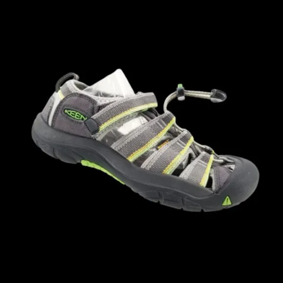 Keen Boys Newport 1014266 Racer Grey / Green Waterproof Sport Sandals Sz  6.5