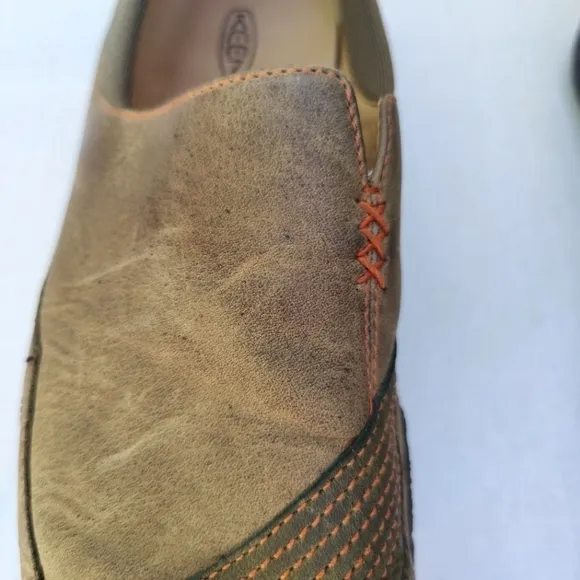 Keen Brown Casual Leather Loafers Side Elastic Slip On Womens Size 10