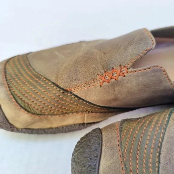Keen Brown Casual Leather Loafers Side Elastic Slip On Womens Size 10