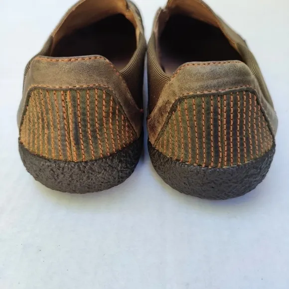 Keen Brown Casual Leather Loafers Side Elastic Slip On Womens Size 10